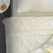 Κουβερλί &amp; Σεντόνια Με Κέντημα Σετ 7τμχ WEL-013 Ivory Palamaiki Υπέρδιπλo 240x260cm Πολυέστερ
