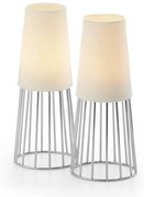 Βάσεις Ρεσώ Lighthouse Σετ 2τμχ 123176 21cm White-Chrome Philippi Metal, Glass