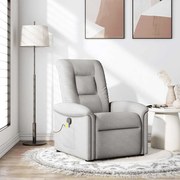 vidaXL καρέκλα ανάκλισης μασάζ Cloud Grey Fabric