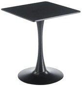 WOODWELL BREAK Τραπέζι MDF Μαύρο, Βάση Μέταλλο Βαφή Μαύρο 60x60cm H.75cm ΕΜ837,1