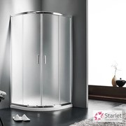 STARLET Quadrant Καμπίνα 1/4 κύκλου με 2 σταθερά &amp; 2 συρόμενα φύλλα αδιαφανή CHROME 87-89 Υ180εκ