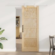 vidaXL Συρόμενη Πόρτα Χειροκίνητος Φυσικό και λευκό 73.5 x 198.5 εκ.