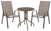 Σετ κήπου - Τραπεζαρία Vergo - Calan 3 τεμ. μέταλλο καφέ Φ60x70 εκ. 60x60x70 εκ.