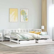 vidaXL Καναπές Κρεβάτι Συρόμενος Χωρίς Στρώμα 90x200 εκ. &amp; Συρτάρια