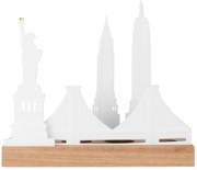 Κηροπήγιο Για Ρεσώ City Skyline New York RD0092220 25x9,5x21cm Natural-White Raeder Ξύλο,Πορσελάνη