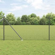 vidaXL Φράχτης με Στήλες. Γκρι 1.2 x 10 m Ατσάλι