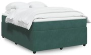 vidaXL Κρεβάτι Boxspring με Στρώμα Σκούρο Πράσινο 140x200εκ. Βελούδινο