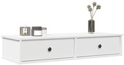 vidaXL Ράφι τοίχου με συρτάρια Λευκό 100x37,5x19 cm Ξύλινη κατασκευή