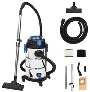 vidaXL Ηλεκτρική Σκούπα Υγρής / Ξηρής Απορρόφησης 1200 W Ασημί 30 Λ