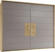Lh-homefurniture Ντουλάπα συρόμενη Campus Γραφίτης+ φυσικό 280x230x62cm A_24116_CMP_G