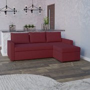 Concept Γωνιακός Καναπές Κρεβάτι με Αναστρέψιμη Γωνία &amp; Αποθηκευτικό Χώρο Μπορντώ 218x153x80cm