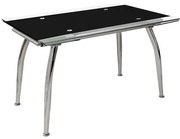 Τραπέζι LOCA Ανοιγόμενο Γυάλινο Μαύρο 120(25+25)x80x75 εκ. 120x80x75 εκ.