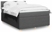 vidaXL Κρεβάτι Boxspring με Στρώμα Σκούρο Γκρι 140x190 εκ. Υφασμάτινο