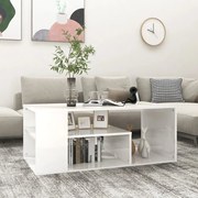 vidaXL Τραπεζάκι Σαλονιού Γυαλιστερό Λευκό 100x50x40 εκ. Μοριοσανίδα