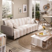 Ριχτάρι Gella 01 Ecru Teoran Τριθέσιο 180x300cm Cotton-Polyester
