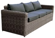 ARIZONA 3Θέσιος Καναπές Κήπου ALU, 4mm Half-Round Wicker Grey Brown, Μαξιλάρια Ανθρακί  195x77x73cm [-Καφέ-] [-Wicker-, -Αλουμίνιο-] Ε6734,3