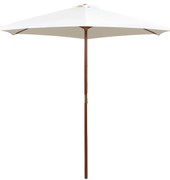 vidaXL Ομπρέλα Λευκή Κρεμ 270 x 270 εκ. με Ξύλινο Ιστό