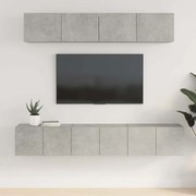 vidaXL Σετ Επίπλων Τηλεόρασης 5 Τεμαχίων Γκρι Σκυρ. Επεξεργασμένο Ξύλο