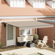 vidaXL Χειροκίνητη Ανασυρόμενη Τέντα Μπεζ 400x300 cm