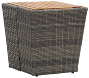 vidaXL Τραπέζι Βοηθητικό Γκρι 41,5x41,5x43 εκ Συνθ.Ρατάν/Ξύλο Ακακίας