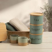 Δοχείο Ζάχαρης + Καφέ + Τσάι (Σετ) Nef-Nef Homeware Green