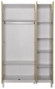 Ντουλάπα ρούχων London Megapap τρίφυλλη χρώμα oak - λευκό 120x52x202εκ.