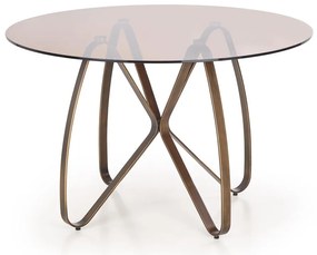 Τραπέζι Houston 350, Καφέ, Χρυσό, 76cm, 52 kg, Επεξεργασμένο γυαλί, Μέταλλο | Epipla1.gr