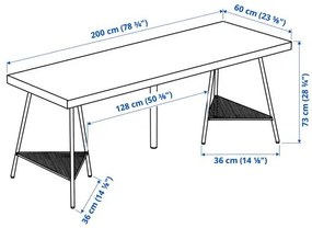 LAGKAPTEN/TILLSLAG γραφείο, 200x60 cm 294.176.49
