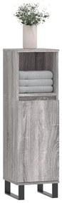 vidaXL Ντουλάπι Μπάνιου Γκρι Sonoma 30x30x100 εκ. Επεξεργασμένο Ξύλο