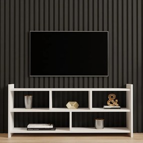 Έπιπλο τηλεόρασης Kapri pakoworld σε λευκή απόχρωση 120x28x55εκ (1 τεμάχια)