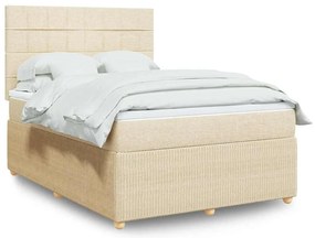 vidaXL Κρεβάτι Boxspring με Στρώμα Κρεμ 160x200 εκ. Υφασμάτινο