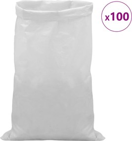vidaXL Υφασμάτινοι σακίδες 100 τεμ. Λευκό 65 x 115 cm PP