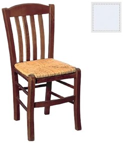 Καρέκλα CASA Ξύλο/Ψάθα Άσπρο 42x45x88cm