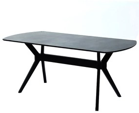 Artekko Ares Τραπέζι από Plexiglass και MDF με Εφέ Μαρμάρου και Μαύρη Μεταλλική Βάση (183x93x75)cm Artekko 783-0025