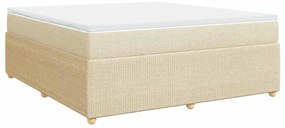 vidaXL Κρεβάτι Boxspring με Στρώμα Κρεμ 180x200 εκ. Υφασμάτινο