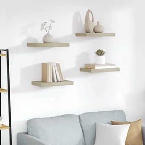 vidaXL Ράφια Τοίχου 4 τεμ. Χρώμα Δρυός 40x23x3,8 εκ. MDF