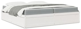 vidaXL Κρεβάτι με Στρώμα Λευκό 200x200 εκ Μασίφ Ξύλο Πεύκου