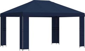 vidaXL Κιόσκι 4 x 3 μ Μπλε Πολυεστέρας και Χάλυβας 190 gsm