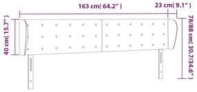 Κεφαλάρι με Πτερύγια Σκούρο Μπλε 163x23x78/88 εκ. Βελούδινο 3117636