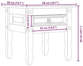 ΤΡΑΠΕΖΑΚΙ ΒΟΗΘΗΤΙΚΟ CORONA 50X50X50 ΕΚ. ΑΠΟ ΜΑΣΙΦ ΞΥΛΟ ΠΕΥΚΟΥ 4005664