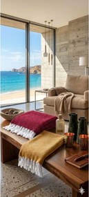 Stewehome Σετ 2 τεμαχίων πετσέτες παραλίας από 100% βαμβάκι πλεκτές 100x180 cm