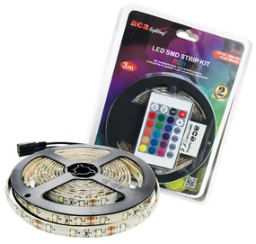 LED SMD STRIP KIT 3M IP65 RGB WITH REMOTE CONTROL &amp; 12V DC PLUG DRIVER ACA 3MKITRGB