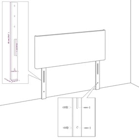 vidaXL Κεφαλάρι με Πτερύγια Ανοιχτό Γκρι 183x23x78/88 εκ. Βελούδινο