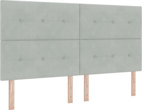 vidaXL Κεφαλάρι Ανοιχτό γκρι 180 cm Βελούδο