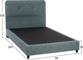 ΚΡΕΒΑΤΙ DOLORES ΑΠΟ ΥΦΑΣΜΑ LIGHT GREEN HM649.27 ΓΙΑ ΣΤΡΩΜΑ 90x200 εκ.