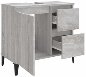 vidaXL Ντουλάπι Μπάνιου Γκρι Sonoma 65x33x60 εκ. Επεξεργασμένο Ξύλο
