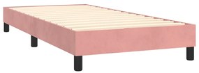 ΚΡΕΒΑΤΙ BOXSPRING ΜΕ ΣΤΡΩΜΑ &amp; LED ΡΟΖ 90X190 ΕΚ. ΒΕΛΟΥΔΙΝΟ 3134560