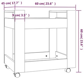 ΤΡΟΛΕΪ ΓΡΑΦΕΙΟΥ ΓΥΑΛ. ΛΕΥΚΟ 60X45X60 ΕΚ. ΑΠΟ ΕΠΕΞΕΡΓΑΣΜΕΝΟ ΞΥΛΟ 816602