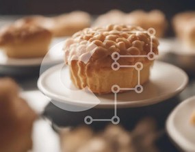 Σετ των 2 Intra Συλλεκτικό Ξύλινο Παζλ Plywood  4mm - Διάφορα Muffins και Cupcakes σε λευκά πιάτα Σε Ξύλινο Κουτί - Διαστάσεις: 10x10 cm – 25 κομμάτια