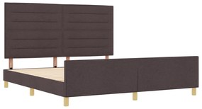 vidaXL Κρεβάτι Σκελετός Σκούρο Καφέ 180x200 εκ Υφάσματος